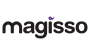 Magisso logo with purple accent on black.
