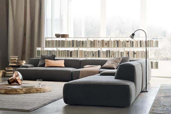 Modern living room with sectional sofa.