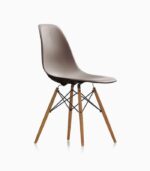 Modern chair with wooden legs.