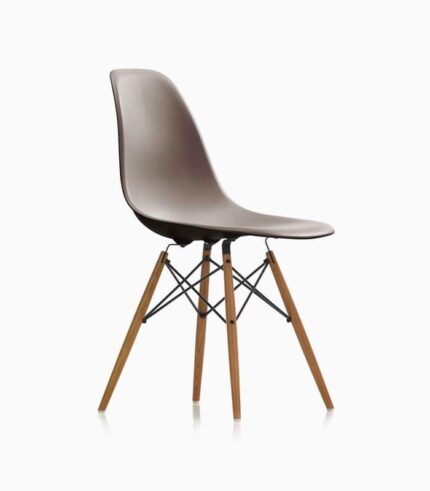 Modern chair with wooden legs.